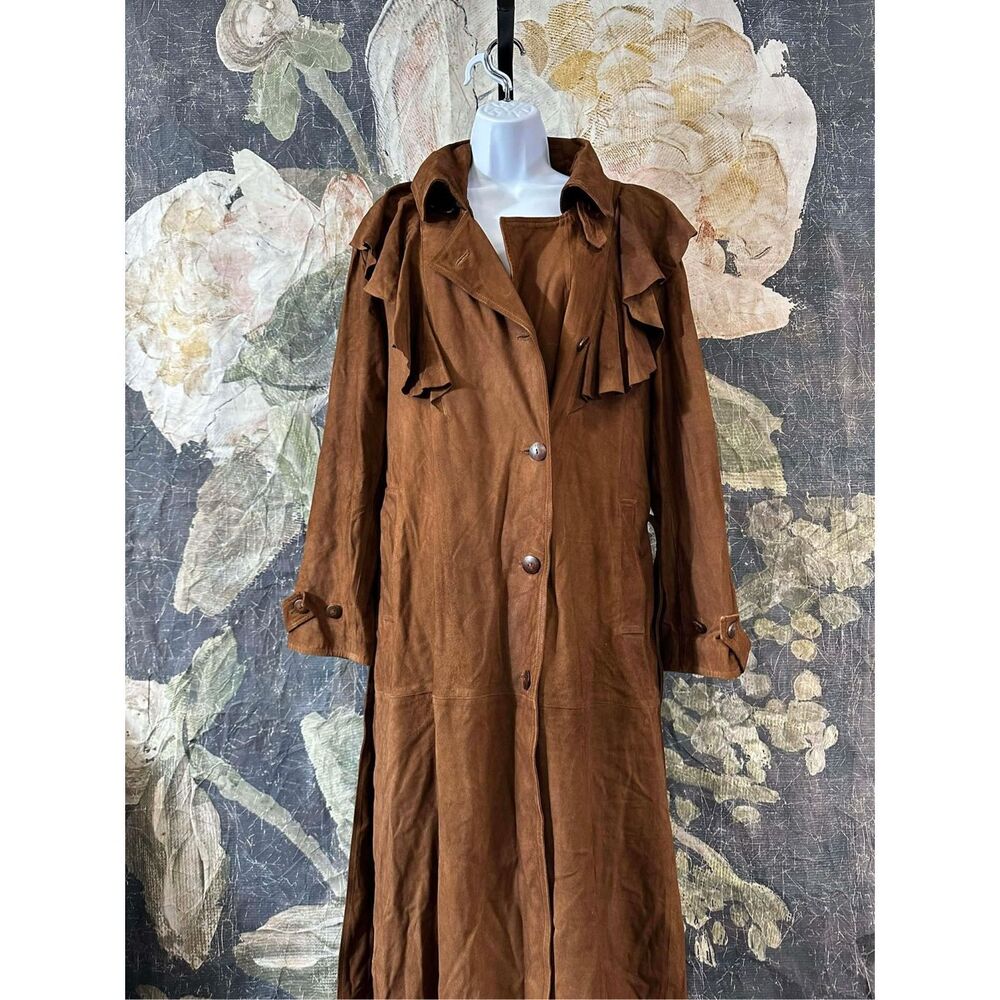 New Free People Nigel Preston Long Ruffle English Coat size S - Picture 3 of 7